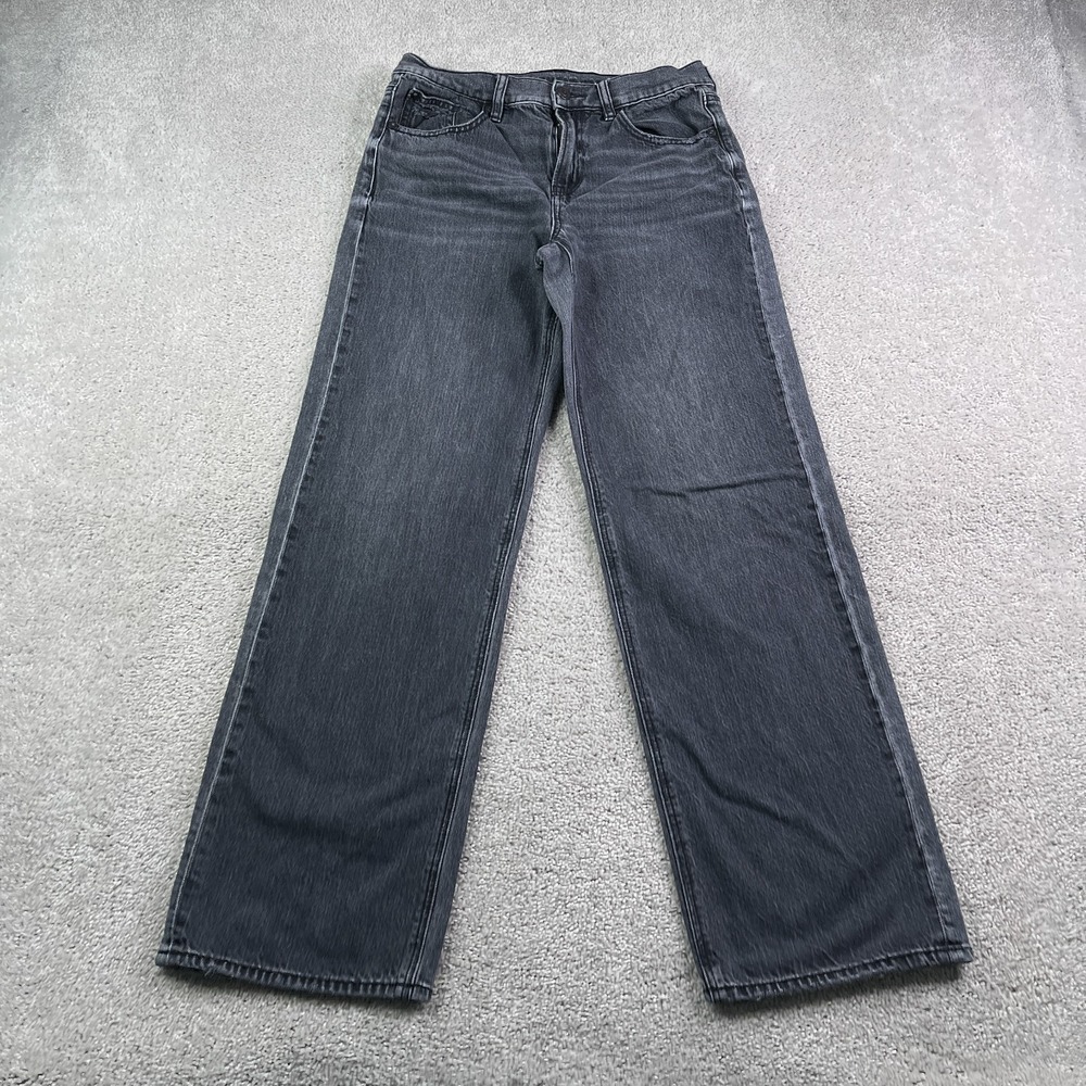 American Eagle Jeans Womens 2 Regular Black Grey Stovepipe Strigid Stretch Denim